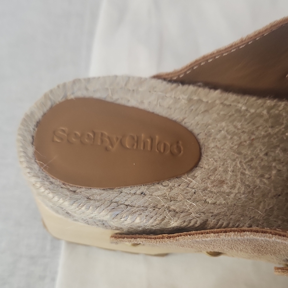 See By Chloe Suede Clogs with Gold Details - Picture 8 of 9